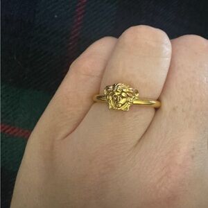 Gold Versace Medusa Head Ring
